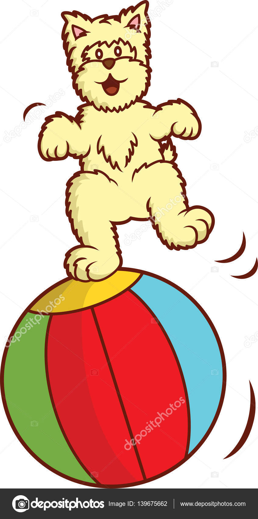 Westie Chien Jouant Avec Grosse Boule Cartoon Vector