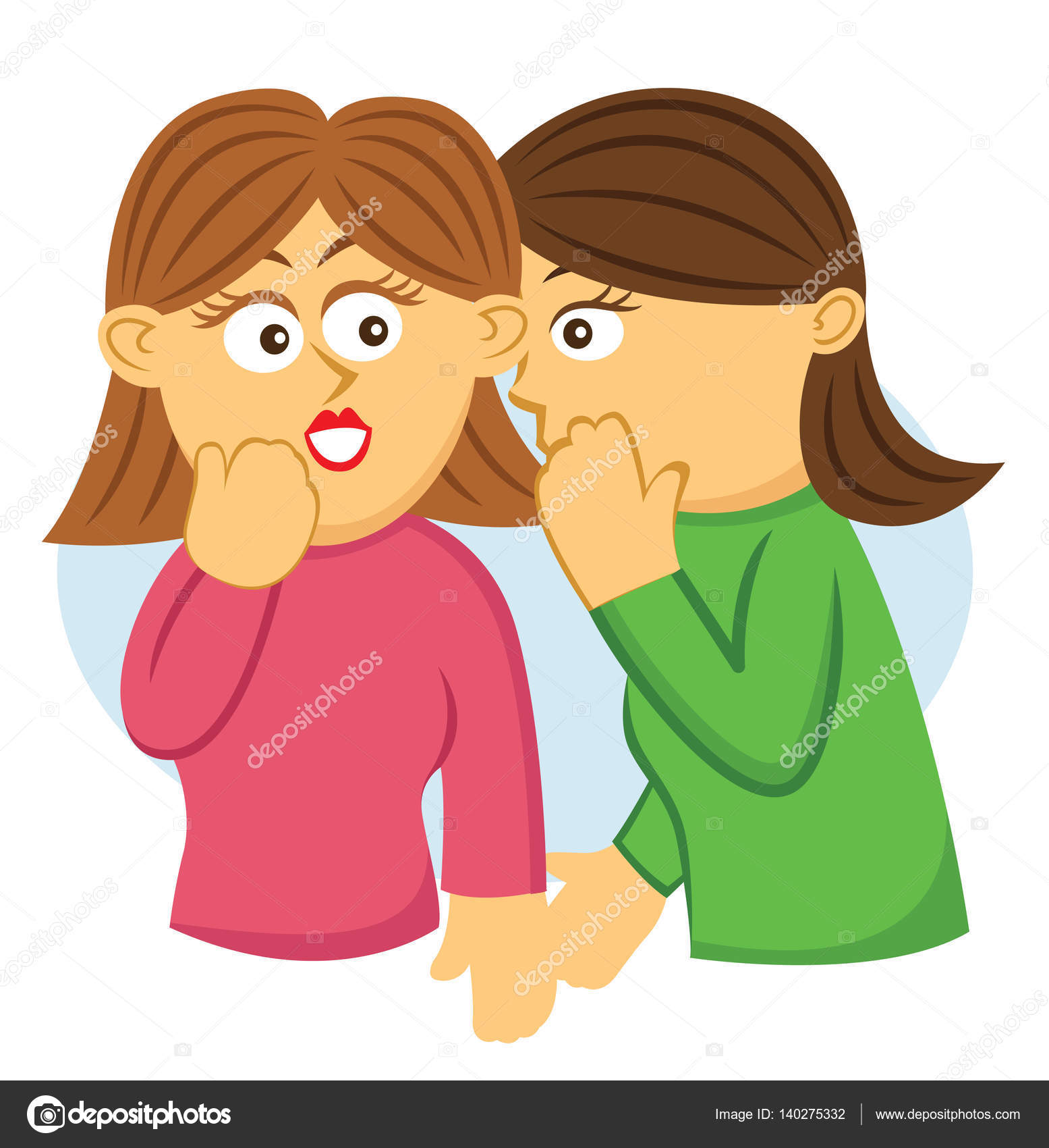Two Girls Gossiping Cartoon Illustration Isolated On White Vector Image By C Anggar3ind Vector Stock
