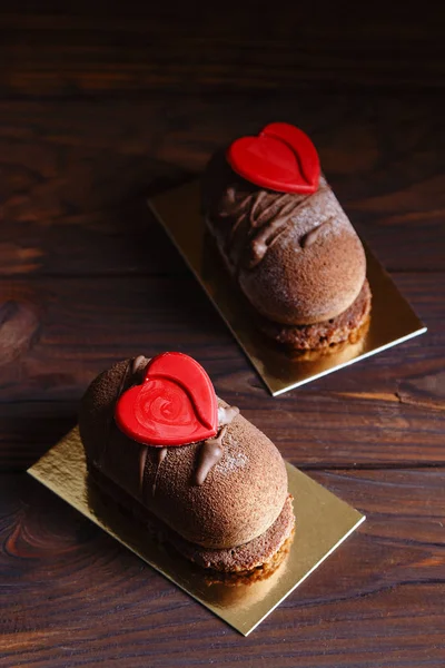 Çikolatalı pasta pasta tatlı kırmızı kalp