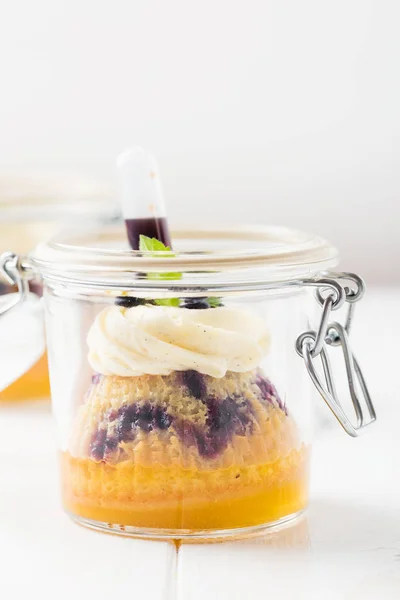 Cake in glass jar