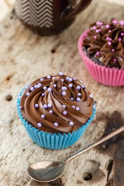 Bolinhos de chocolate caseiros — Fotografia de Stock