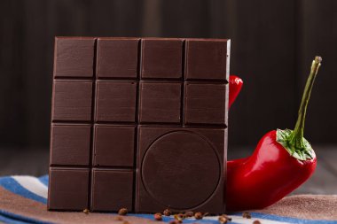 Acı çikolata biber ve sichuan biber. Kopya alanı
