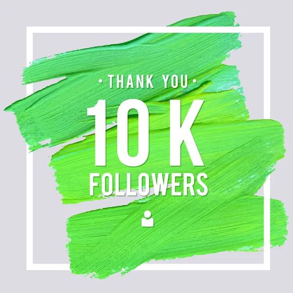 Vector ringrazia il modello di design per amici e follower della rete. Grazie 10 K seguaci card. Immagine per i social network. Utente Web celebra un gran numero di abbonati o seguaci — Vettoriale Stock