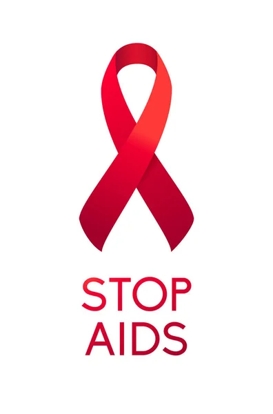 Stop Sids Ribbon Icon. Día Mundial del SIDA 1 de diciembre — Archivo Imágenes Vectoriales