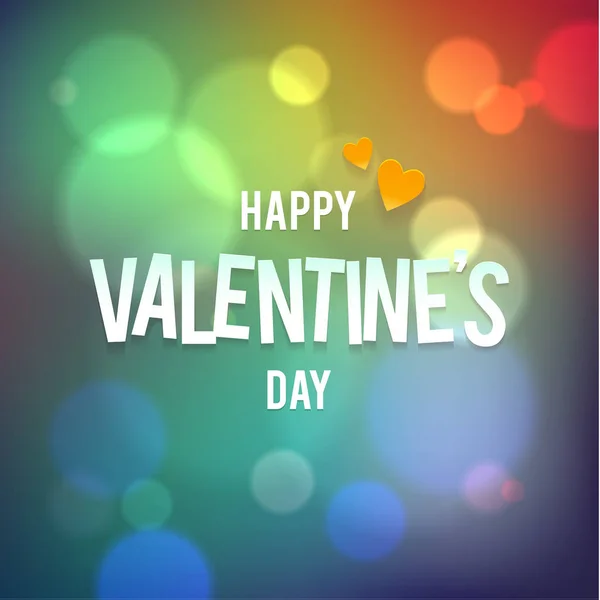 Happy Valentines Day Vector Bokeh Rainbow achtergrond. — Stockvector