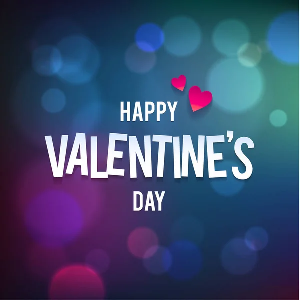 Happy Valentines Day Vector Bokeh Blue achtergrond. — Stockvector