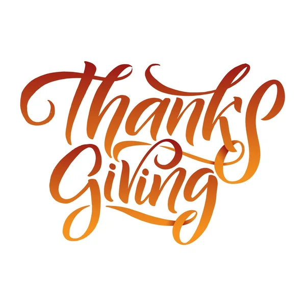 Vektorillustration Hand bokstäver moderna pensel penna text av Happy Thanksgiving Day isolerad på vit bakgrund. Handgjorda kalligrafi. — Stock vektor
