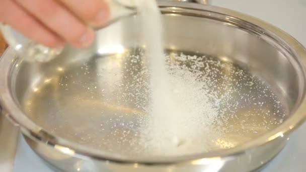 Chef is melting sugar — Stock Video