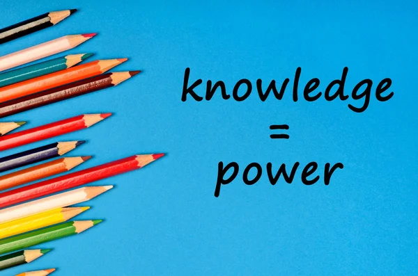 Η γνώση είναι δύναμη λέξεις — Φωτογραφία Αρχείου