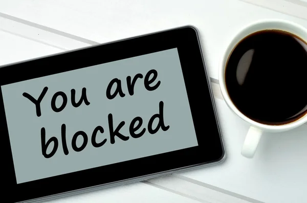 Usted está bloqueado palabras en la tableta PC —  Fotos de Stock