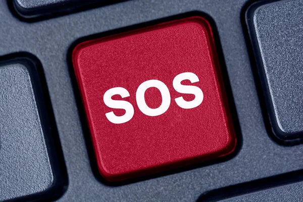 SOS word on keyboard — Stock Photo, Image