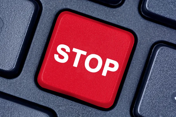 Stop word on keyboard button — Stock Photo, Image