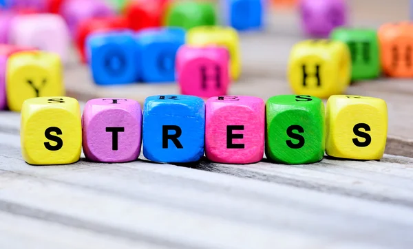 Palabra de estrés en la mesa — Foto de Stock