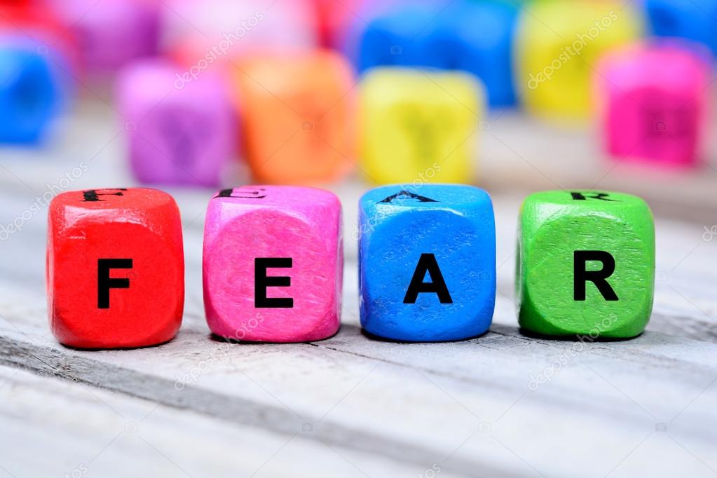 Fear word on table