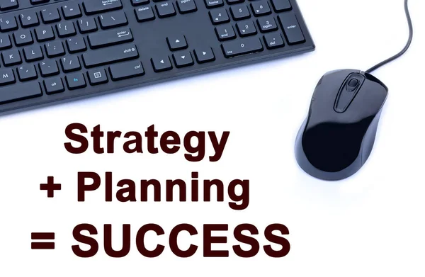 De woorden strategie Planning succes — Stockfoto