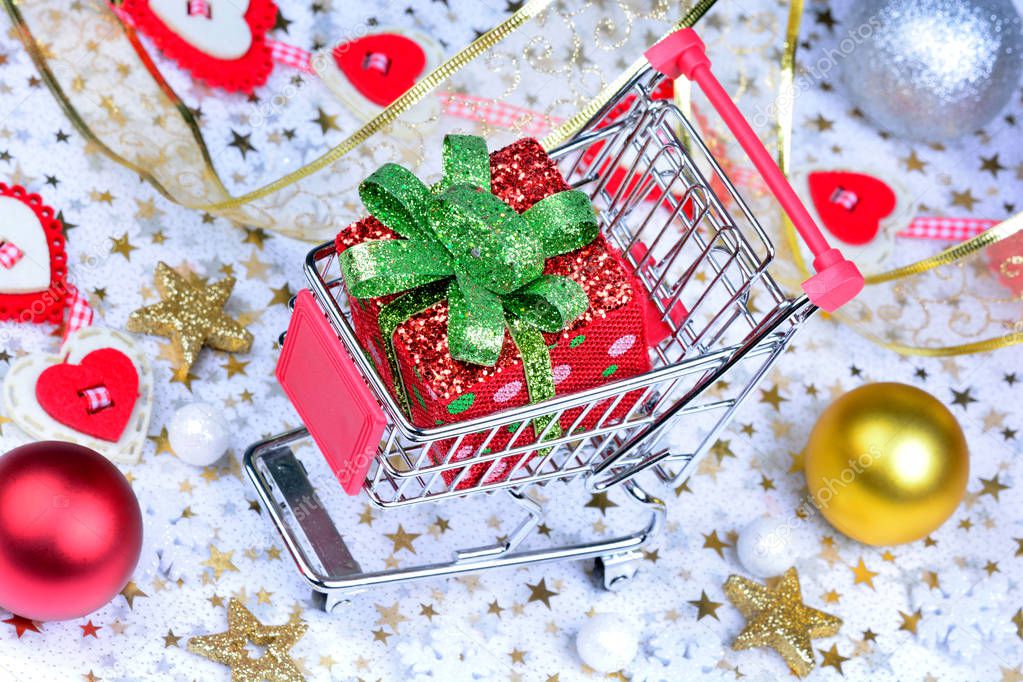 Many Christmas objects on table