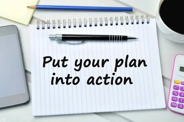 Put your plan into action words — Stock Photo, Image