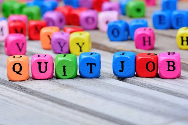 Quit Job words on table — Stock Photo, Image