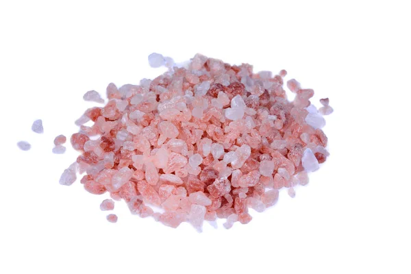 Группа розовой соли на белом фоне — стоковое фото