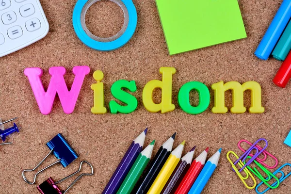 Bölcsesség szó parafa — Stock Fotó