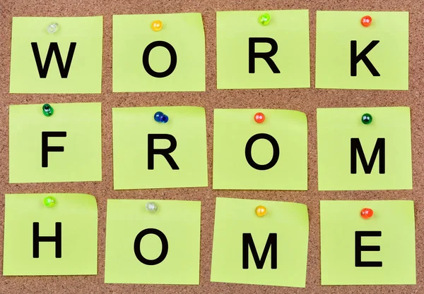 Work from home words on notes — Stock Photo, Image