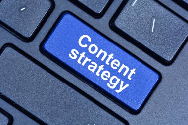 İçerik stratejisi kelime klavye düğmesini