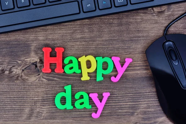 Happy day words on table — Stock Photo, Image