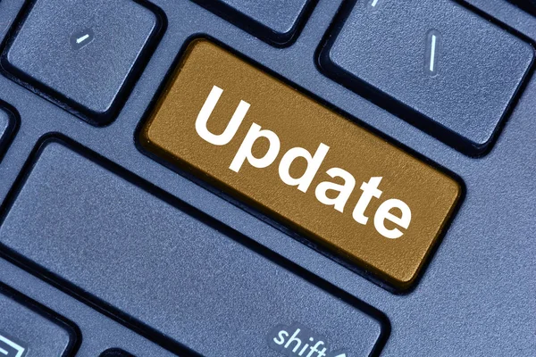 Update word on keyboard button — Stock Photo, Image