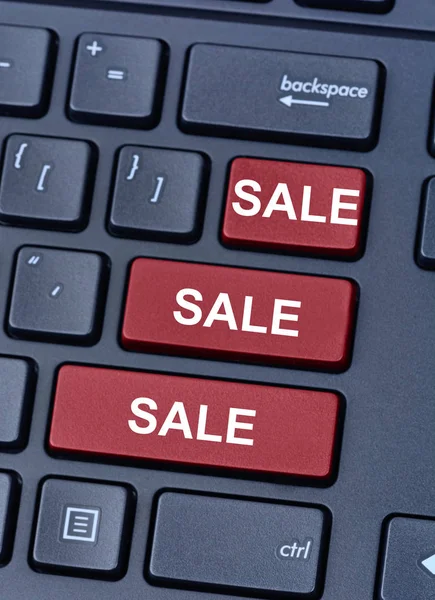 Sale Sale Sale on computer keyboard — Stock Photo, Image