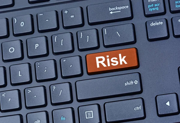 Risken ordet på datorns tangentbord — Stockfoto