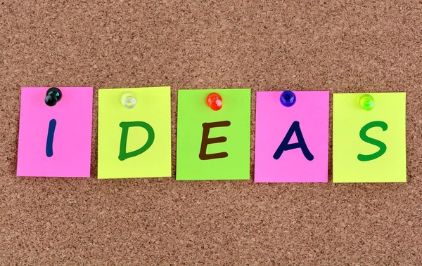 Ideas palabra en notas —  Fotos de Stock