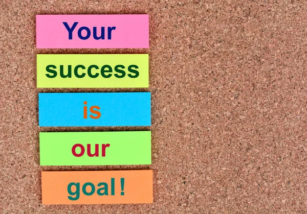 Text Your success is our goal on notes