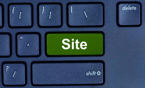 Site-Wort auf der Tastatur des Computers — Stockfoto