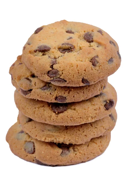 Montón de galletas sobre fondo blanco — Foto de Stock