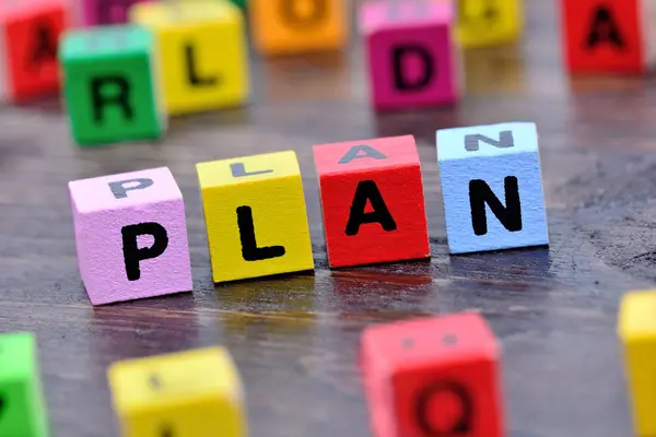 Plan word on table — Stock Photo, Image