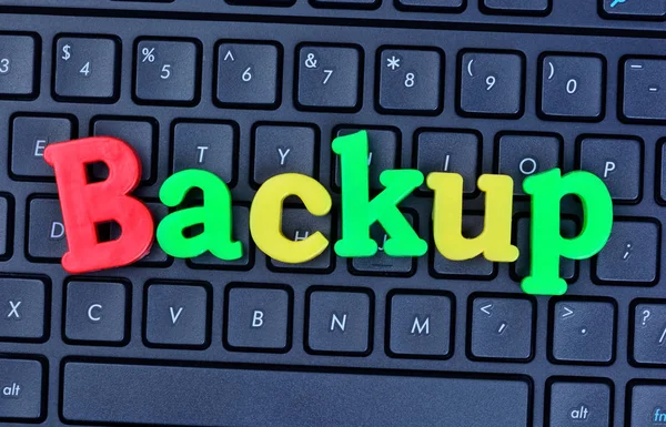 Η λέξη Backup στον υπολογιστή πληκτρολόγιο — Φωτογραφία Αρχείου