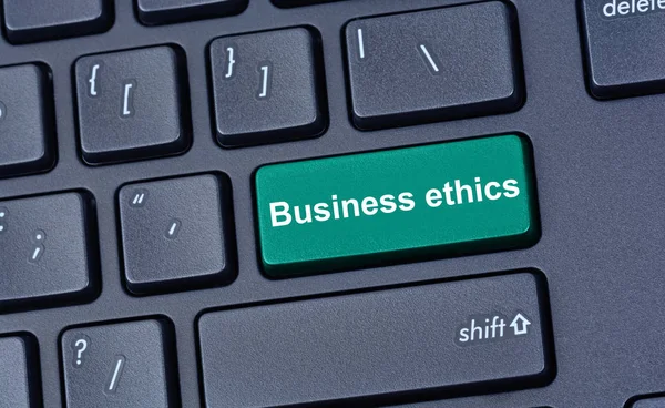 Business ethics ord på datorns tangentbord — Stockfoto