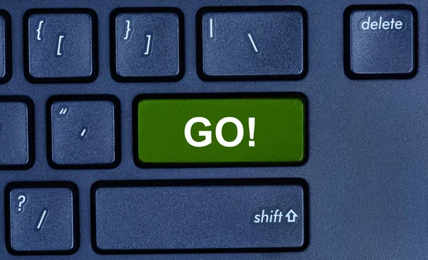 Go word on computer keyboard — Stock Photo, Image