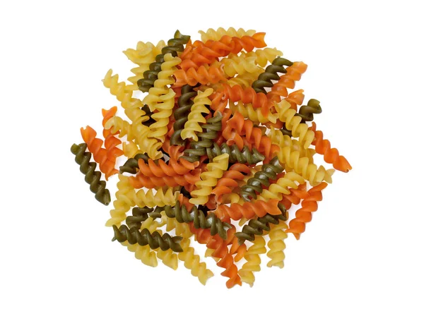 Groep van kleurrijke pasta op witte achtergrond — Stockfoto