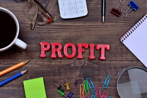 Profit word on table — Stock Photo, Image