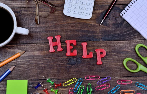 The word Help on table — Stock Photo, Image