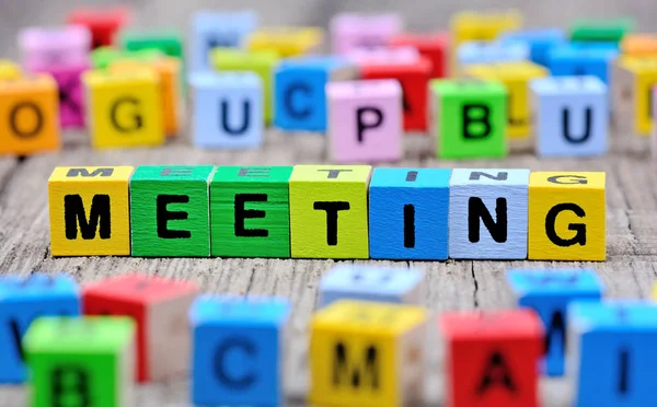 Meeting word on table — Stock Photo, Image