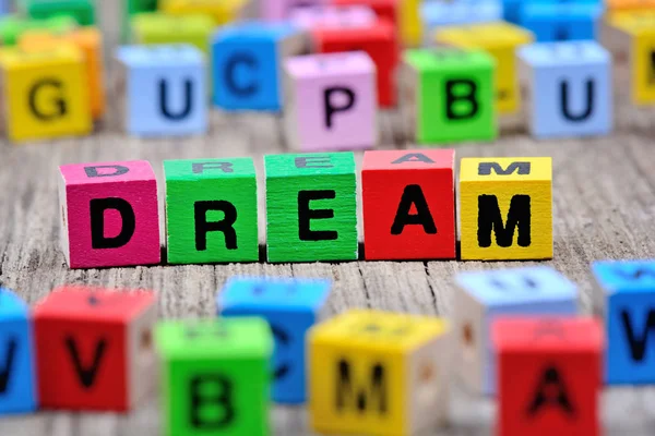 Dream ord på bord — Stockfoto