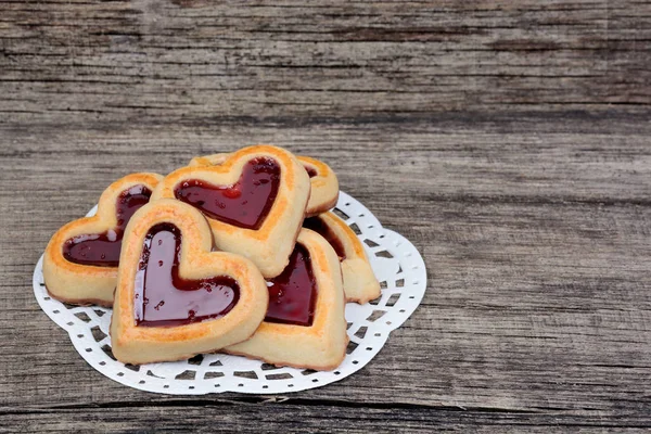 Heap of heart cookies — Stock Photo, Image