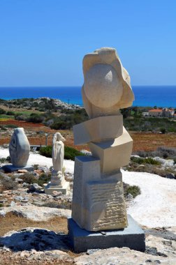 Ayia Napa, Cyprus - April 29, 2016: Ayia Napa Sculpture Park is a modern open-air attraction. The park is 2 km from the center of Ayia Napa on the road leading to Cape Greco