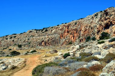 The rocky coast of the Mediterranean Sea. Cape Greco, Cyprus