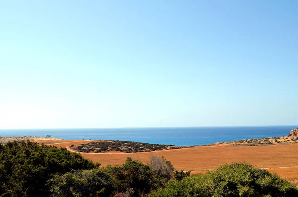 Bela Paisagem Marinha Vista Incrível Água Azul Costa Arenosa Dia — Fotografia de Stock