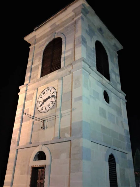 Stone Tower Clock — Stock Photo, Image