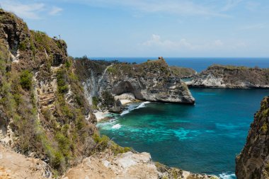 Bali, Endonezya - 19 Aralık 2019 Elmas Plajı manzarası