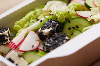 peynir, turp, salatalık salatası